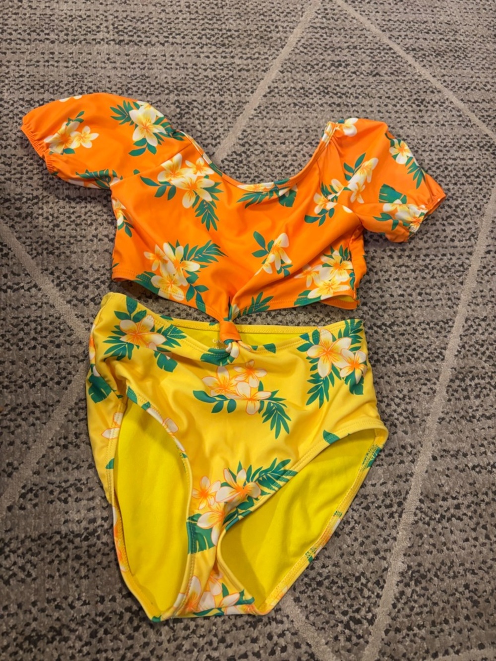 George Tropical Floral Bikini Set in Orange & Yellow